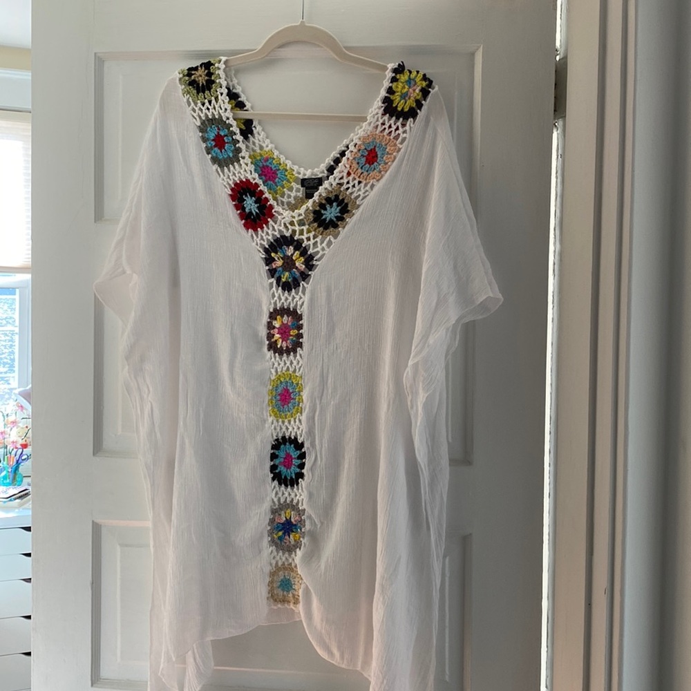 Crochet beach coverup - one size - like new